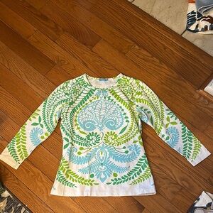 Women’s Green and Blue Patterned Shirt